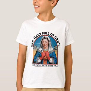 Mary Religiöses Boxen T-Shirt Lustig Christlich Sc
