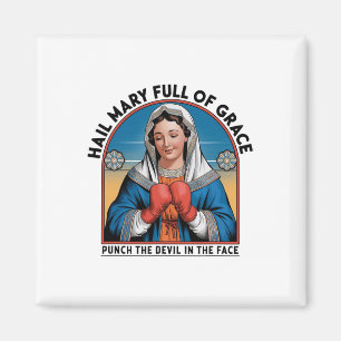 Mary Religiöses Boxen T-Shirt Lustig Christlich Sc Magnet