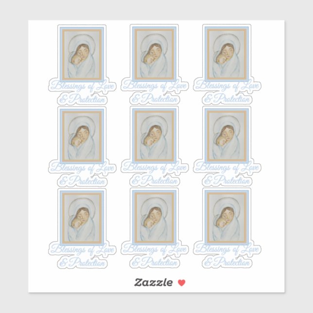 Mary’s Mantle Vinyl Sticker Set – Blessings Love (Blatt)