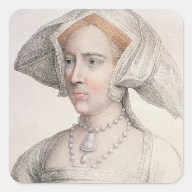 Mary Tudor (1516-58) graviert von Francesco Bartol Quadratischer Aufkleber (Vorderseite)