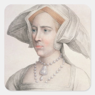 Mary Tudor (1516-58) graviert von Francesco Bartol Quadratischer Aufkleber