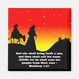 Mary u. Joseph, Bibel-Schrifts-Vers Magnet