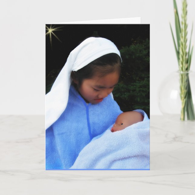 Mary und Baby Feiertagskarte (Vorderseite)