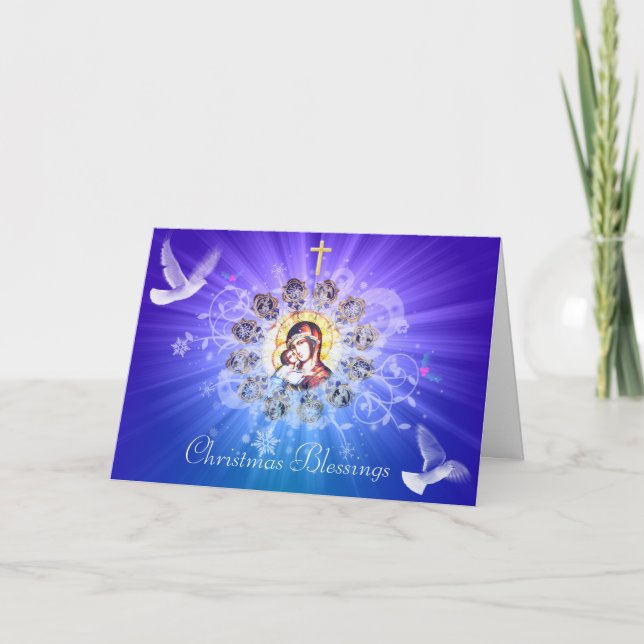 Mary und Jesus Feiertagskarte (Vorderseite)