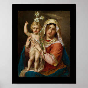 Mary und Jesus mit Lily Poster