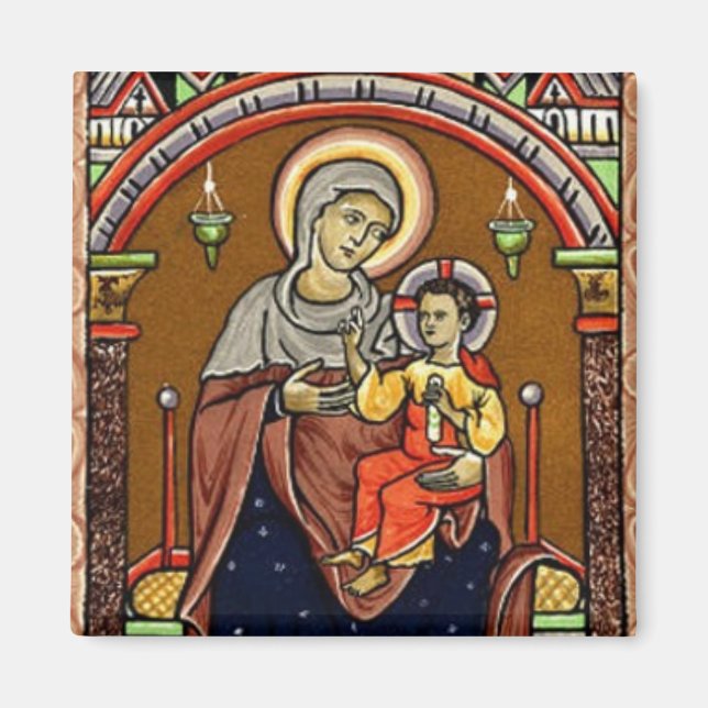Mary und Jesus Vintag Magnet (Vorne)