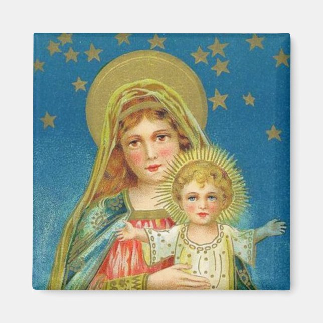 Mary und Jesus Vintag Magnet (Vorne)