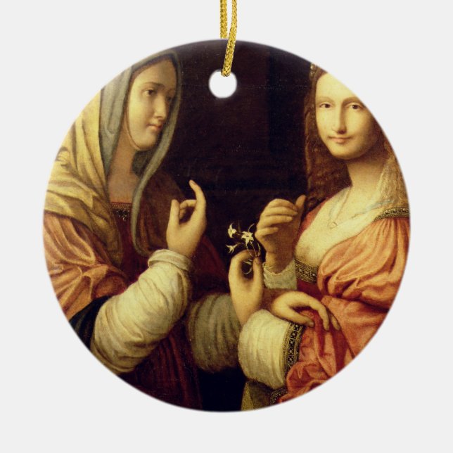 Mary und Martha (Öl auf Platte) Keramikornament (Vorne)