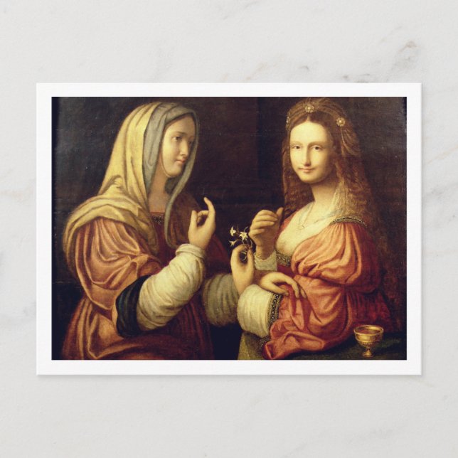 Mary und Martha (Öl auf Tafel) Postkarte (Vorderseite)