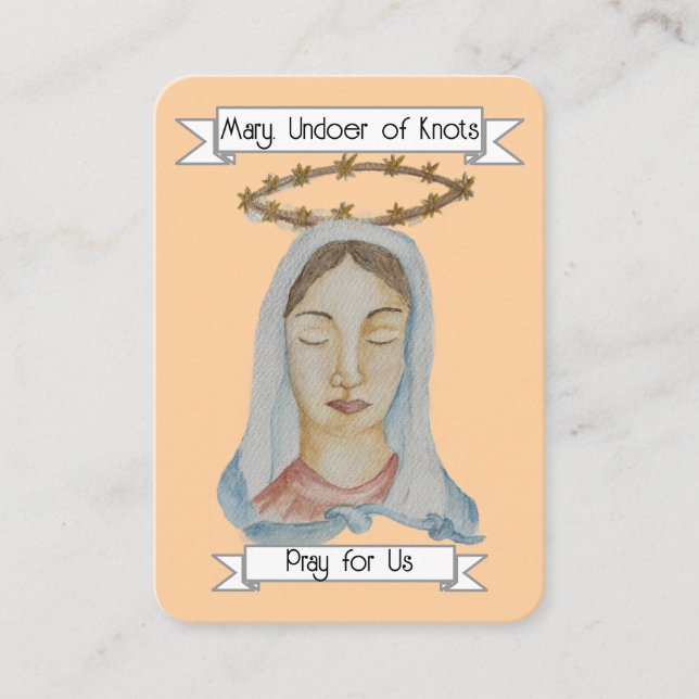 Mary, Undoer of Knots Prayer Card Visitenkarte (Vorderseite)