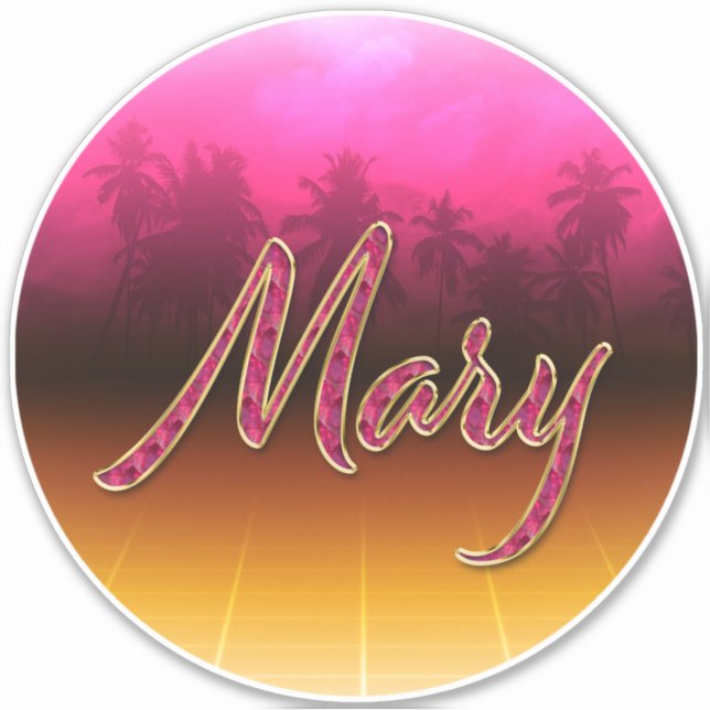 Mary Vorname Name golden pink Aufkleber Sticker (Vorderseite)