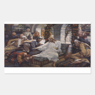 Mary Washing Jesus Feet Rechteckiger Aufkleber
