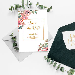MARY Wasserfarbe Rose Smaragdgrün Save The Date