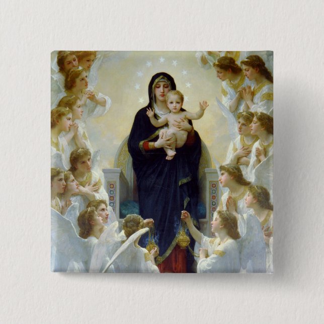 Mary with Angels - Regina Angelorum Button (Vorderseite)