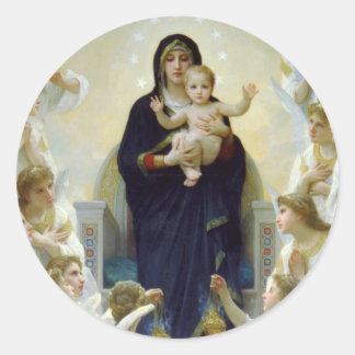 Mary with Angels - Regina Angelorum Runder Aufkleber