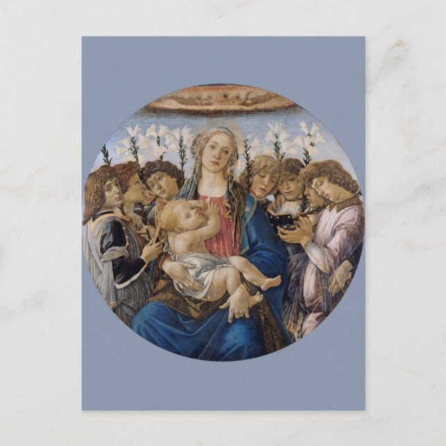 Mary with Child and Singing Angeli by Botticelli Postkarte (Vorderseite)