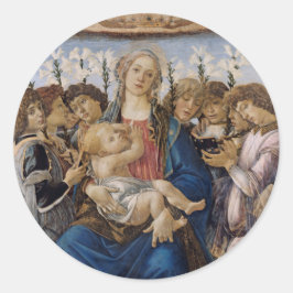 Mary with Child and Singing Angeli by Botticelli Runder Aufkleber