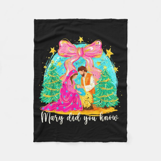 Mary wusstest du Christliche Weihnachtskrippe Weih Fleecedecke (Vorderseite)