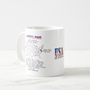 Maryland American Staat auf einer Karte und nützli Kaffeetasse