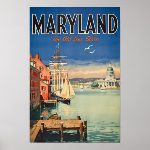 Maryland Annapolis malerische Illustration Reise Poster