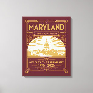 Maryland Art Deco Amerika 250. Jahrestag Leinwanddruck