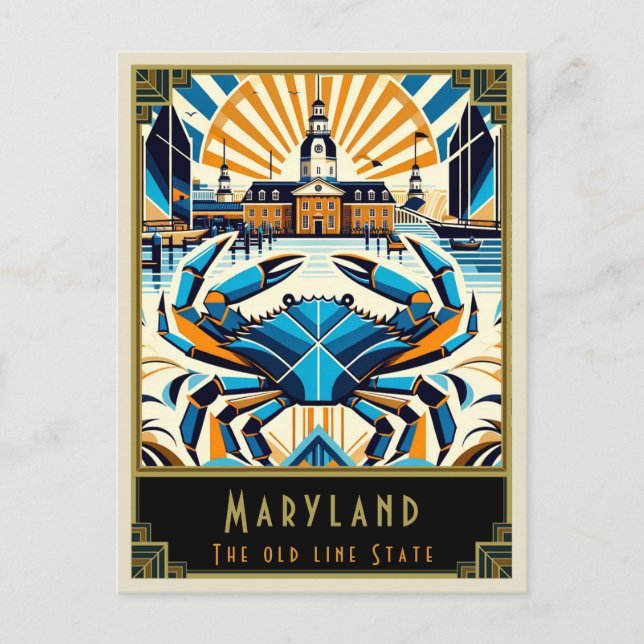 Maryland | Art Deco Postkarte (Vorderseite)