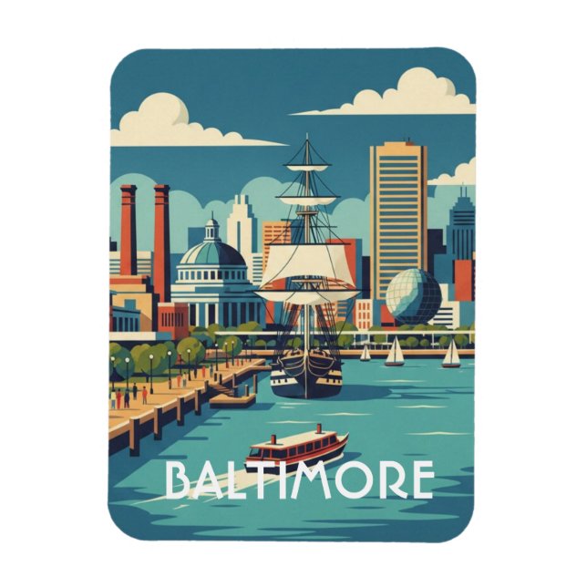 Maryland Baltimore Inner Harbor Travel Magnet (Vertikal)
