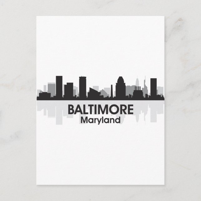 Maryland Baltimore Skyline Postkarte (Vorderseite)