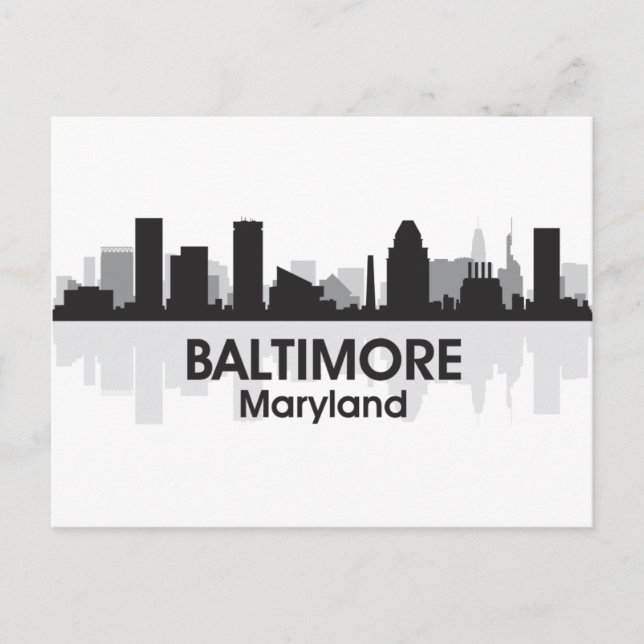 Maryland Baltimore Skyline Postkarte (Vorderseite)