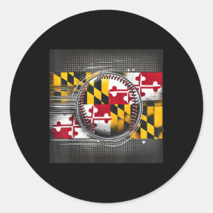 Maryland Baseball Player Design mit State Flag Ar Runder Aufkleber