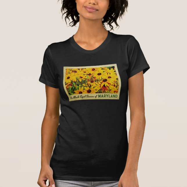 Maryland Black-Mit Augen Susans T-Shirt (Vorderseite)