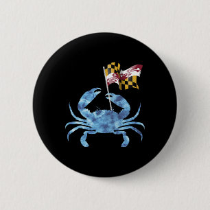 Maryland Blaue Krabbe Flagge Von Maryland Familien Button