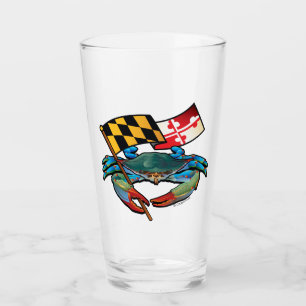 Maryland Blue Crab mit Wappen Glas