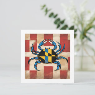 Maryland Blue Crab Note Card Einladung