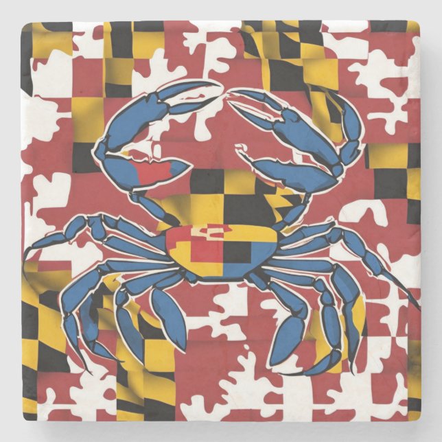 Maryland Blue Crab Steinuntersetzer (Vorderseite)