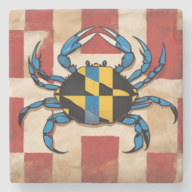 Maryland Blue Crab Steinuntersetzer (Vorderseite)