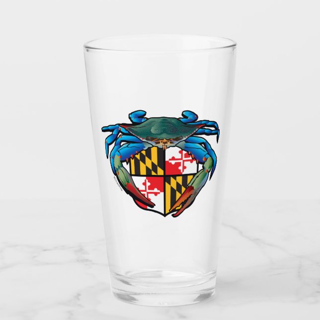 Maryland Blue Crab Wappen Glass Glas (Vorderseite)