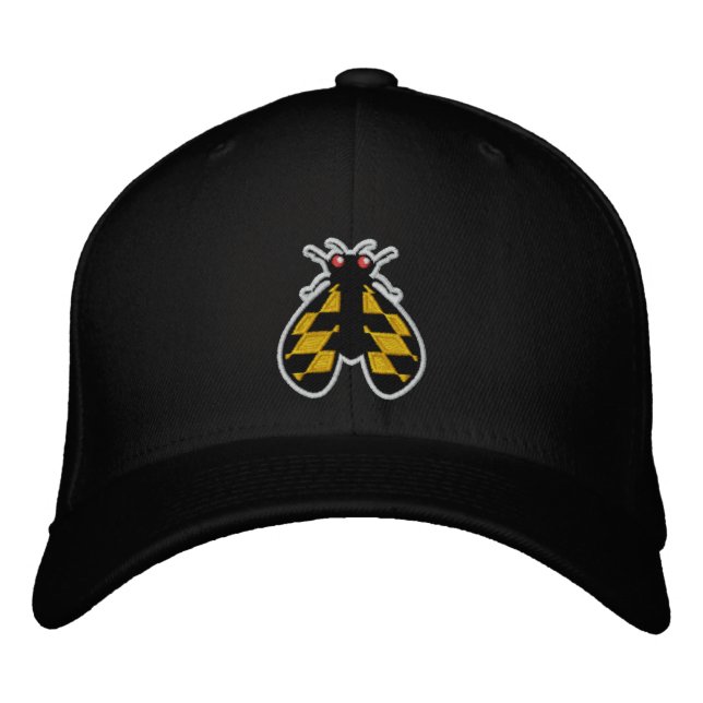 Maryland Brood X Cicada Black Hat  Bestickte Baseballkappe (Vorderseite)