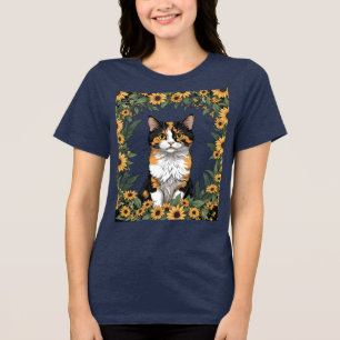 Maryland Calico Cat and Black Mit Augen Susan Blum Tri-Blend Shirt