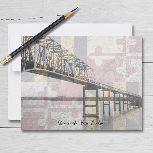Maryland Chesapeake Bay Bridge Postcard Dankeskarte (Send your family and friends a special note on these personalized Maryland Bay Bridge Notecards!)