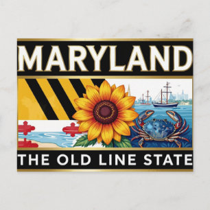 MARYLAND Chesapeake Bay-Erbe-Emblem Postkarte