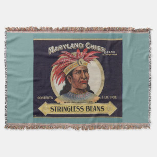 Maryland Chief Stringless Beans Label der 1930er J Decke