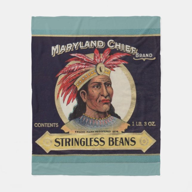 Maryland Chief Stringless Beans Label der 1930er J Fleecedecke (Vorderseite)