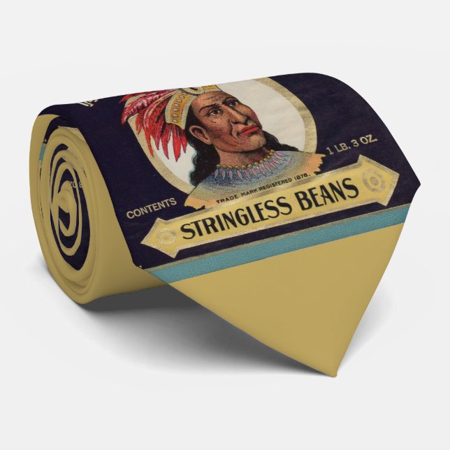 Maryland Chief Stringless Beans Label der 30er Jah Krawatte (Gerollt)