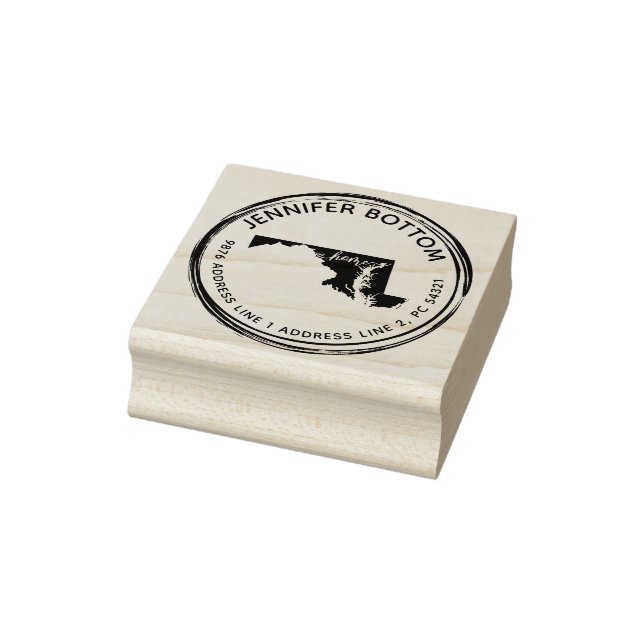 Maryland Circle Handgezogen Wreath Gummistempel (Stempel)