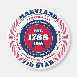 Maryland Circle Typografy Souvenir Magnet