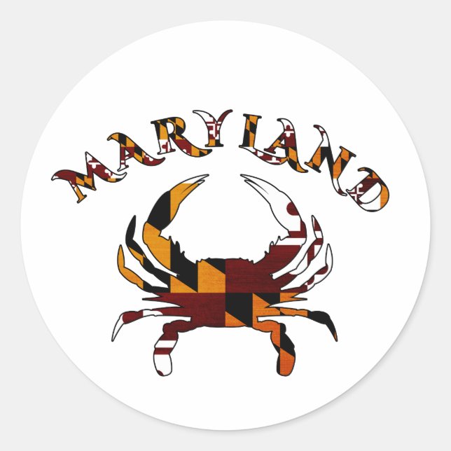 Maryland Crab Flag Runder Aufkleber (Vorderseite)