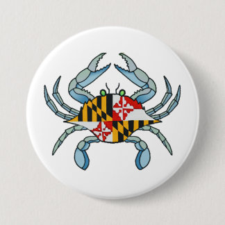 Maryland crab flagge button