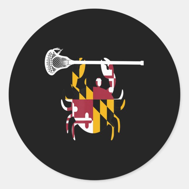 Maryland Crab Lacrosse Boys Stick LAX Sister Broth Runder Aufkleber (Vorderseite)
