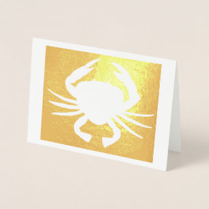 Maryland Crab Metallic Silhouette Beach Meeresfrüc Folienkarte